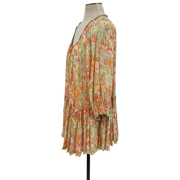 Poupette St‎ Barth Tesorino Mini Dress Floral Print Yellow Marigold One Size - Picture 6 of 15